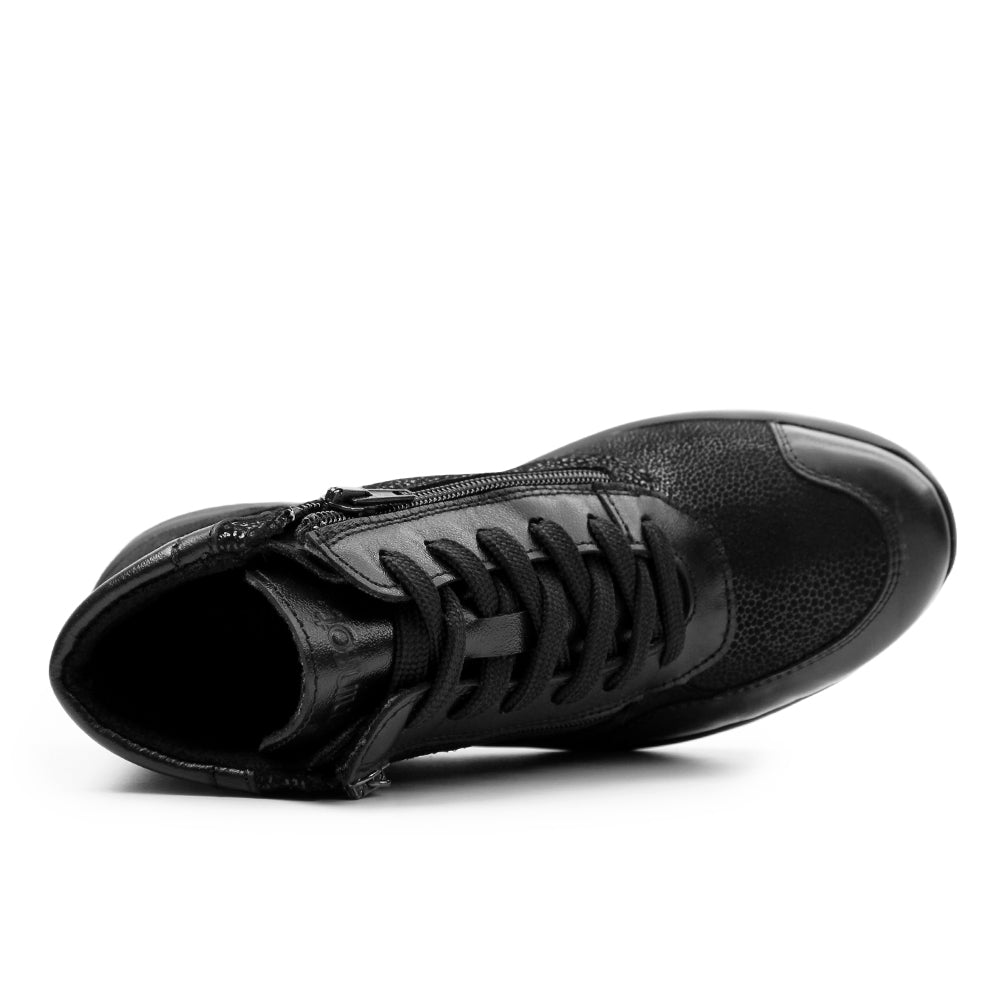 Minfot Way Hög Sneaker Bred Stretch Svart