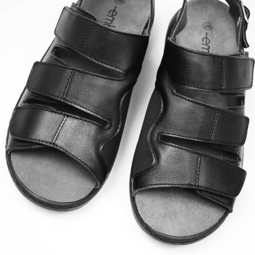 Embla Hälsoskor Sandaler Linn Ergoflex Elastisk Hälrem Svart