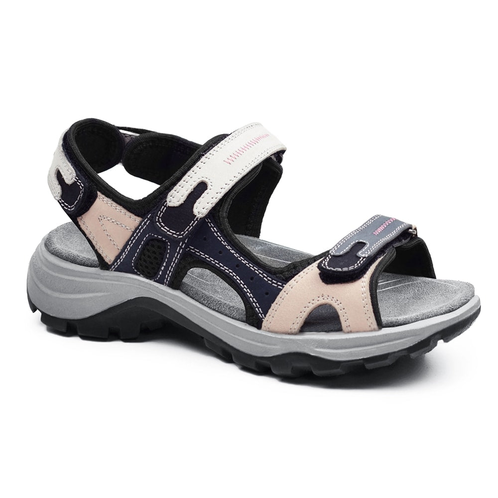 Minfot Sandhamn Sandaler Dam Nubuck Navy Pink