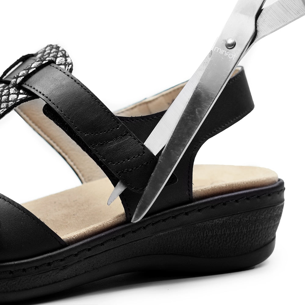 Suave Extra Bred Sandal Skinn Marilyn Svart