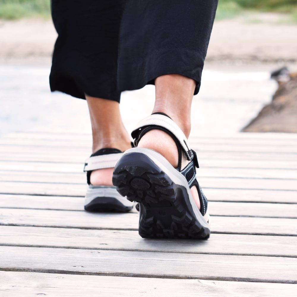 Minfot Sandhamn Sandaler Dam Nubuck Navy Pink