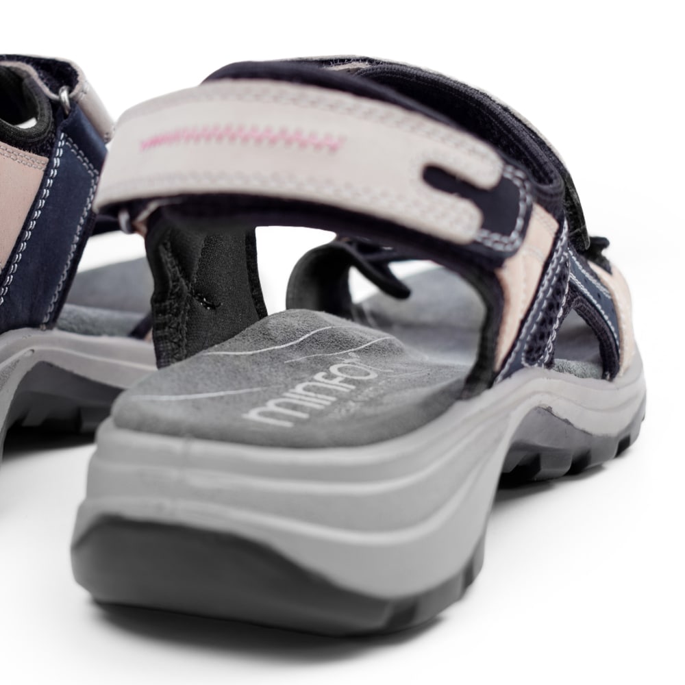 Minfot Sandhamn Sandaler Dam Nubuck Navy Pink