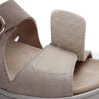Minfot Abby Sandaler Dam Kardborre Taupe
