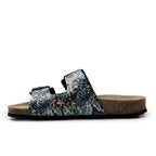 Minfot Softstep Sandaalit Naisten Biosandaali 2 hihnaa Tropical Glow Musta