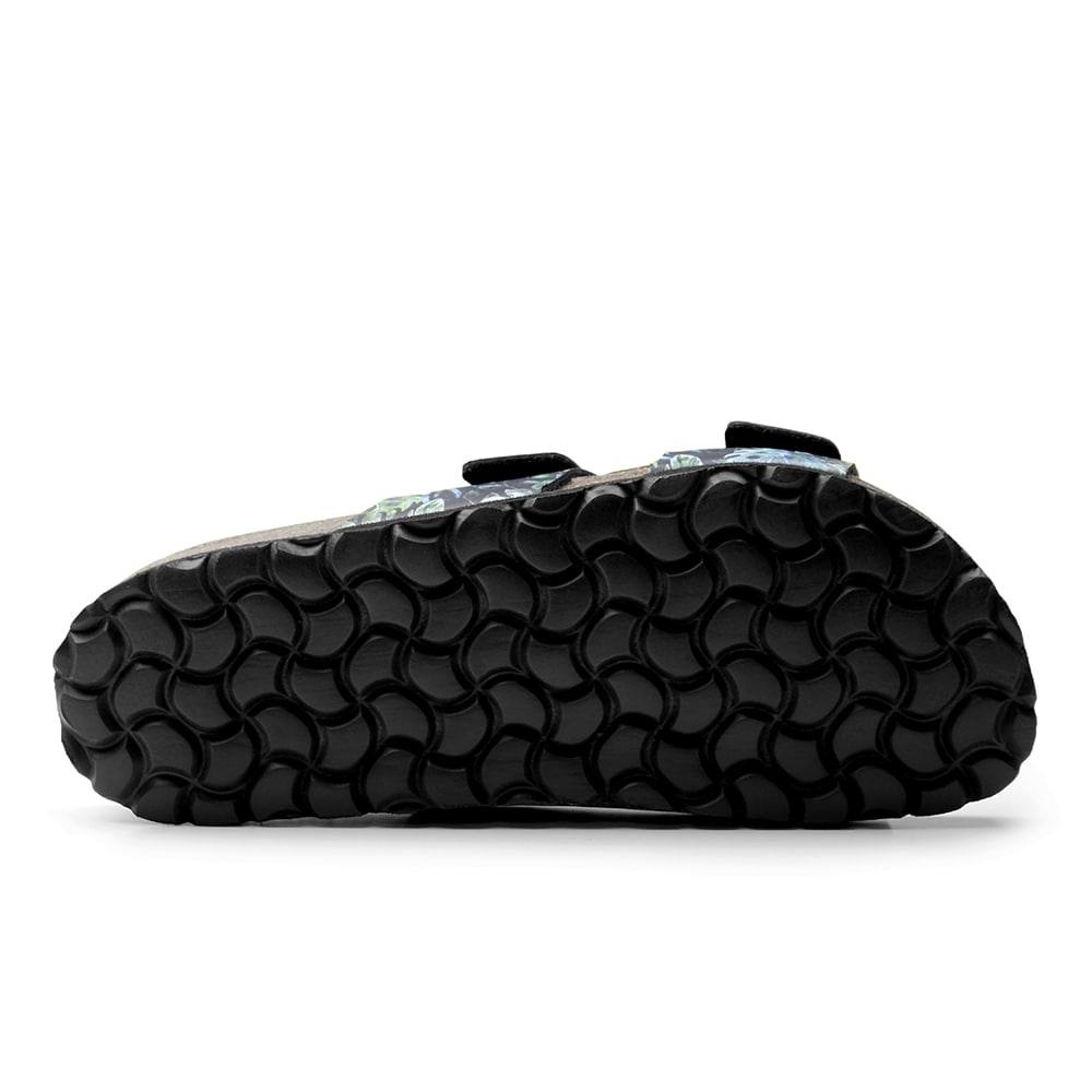 Minfot Softstep Sandaler Dam Biosandal 2-remmar Tropical Glow Svart