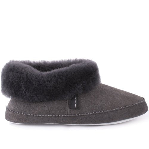 Shepherd Emmy Fårskinnstofflor Asphalt