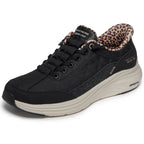 Skechers Cozy Fit Sneakers Dam Slip-Ins Svart Leopard