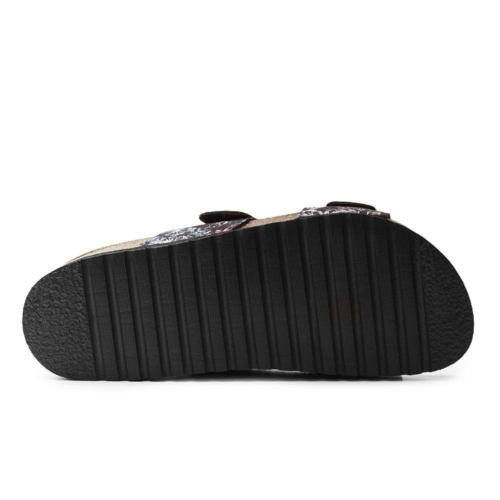 Minfot Sandaler Mjuk Bio Tropical Flowers Svart