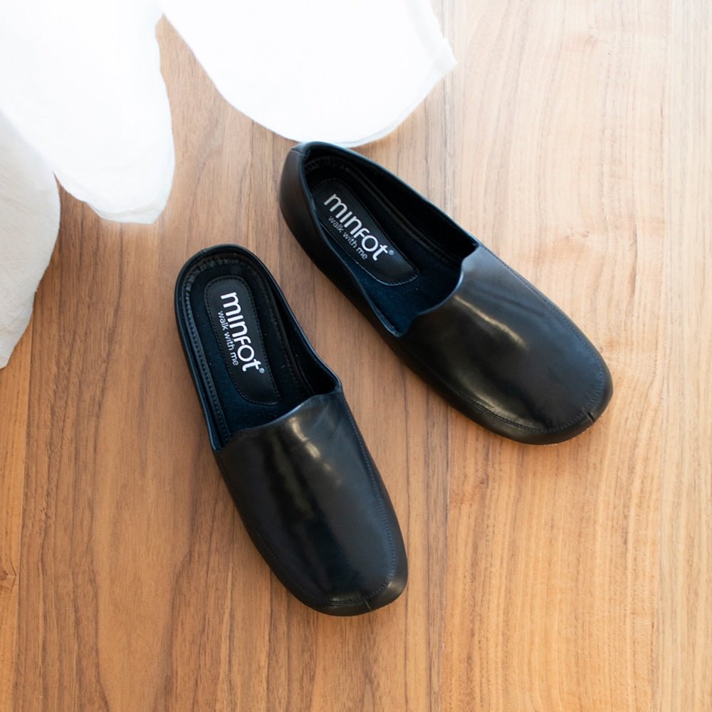 Minfot Herrtofflor Tage Läder Svart