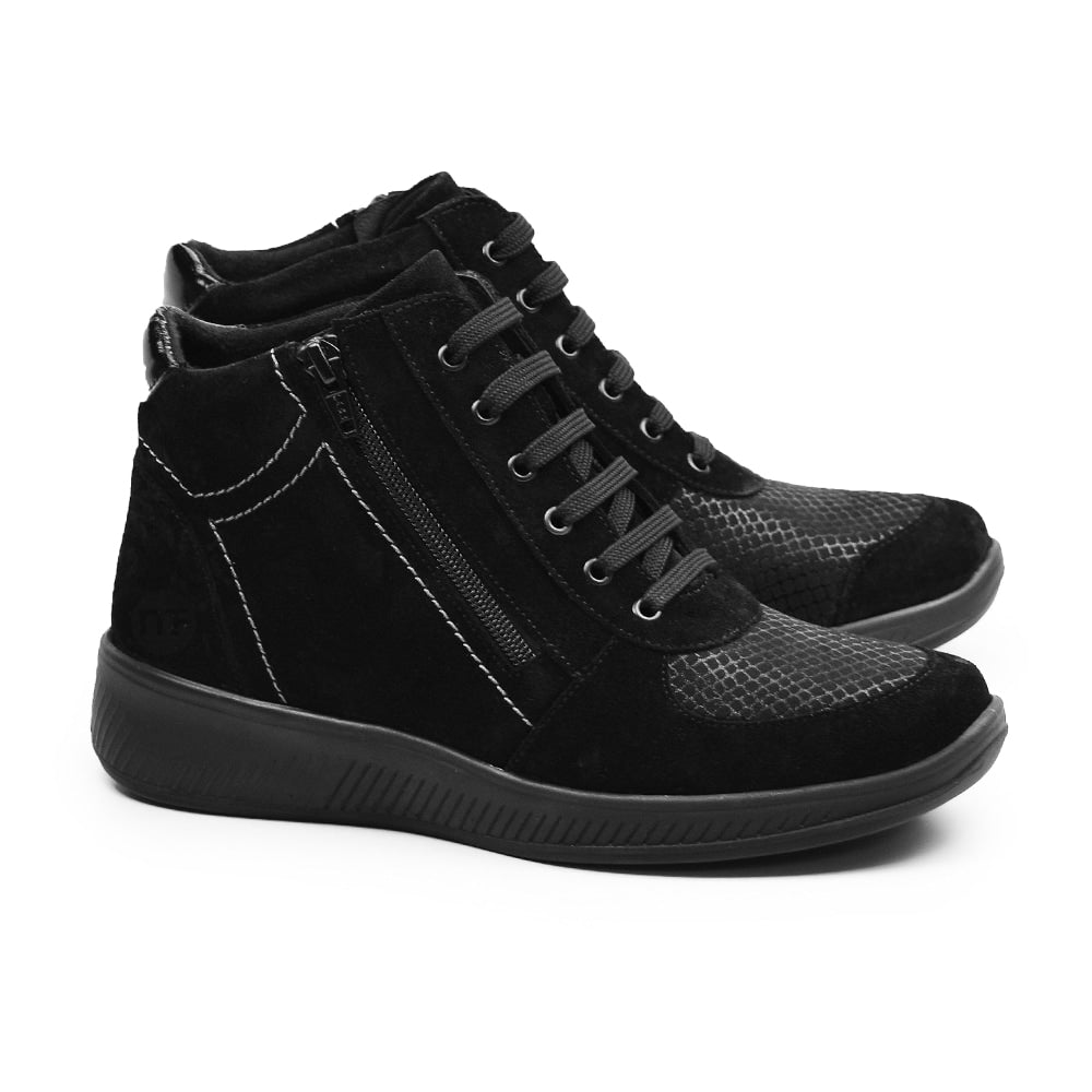 Minfot Helga Känga med dragkedja Stretch TEX-membran Svart