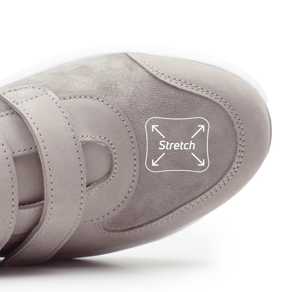Minfot Way Sneaker Bred Stretch med Kardborreband Beige