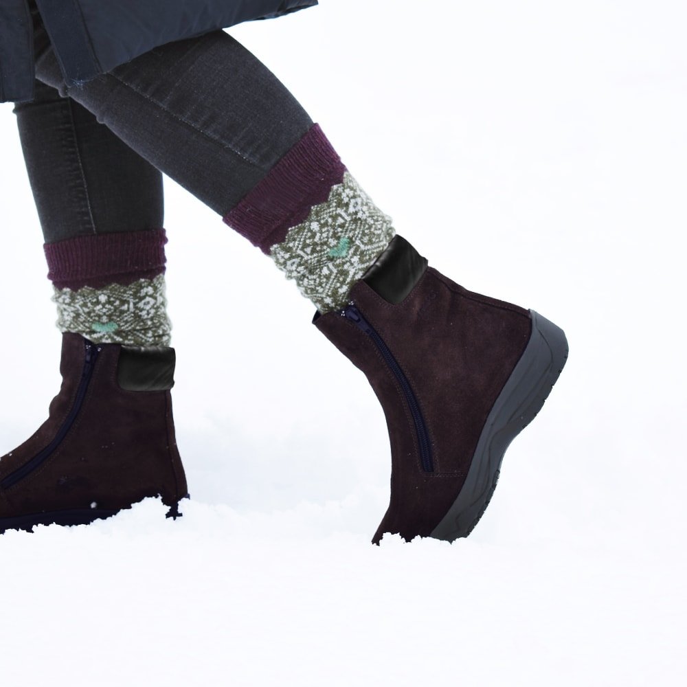 Minfot Dubbskor Boden Mocka Ull Brun