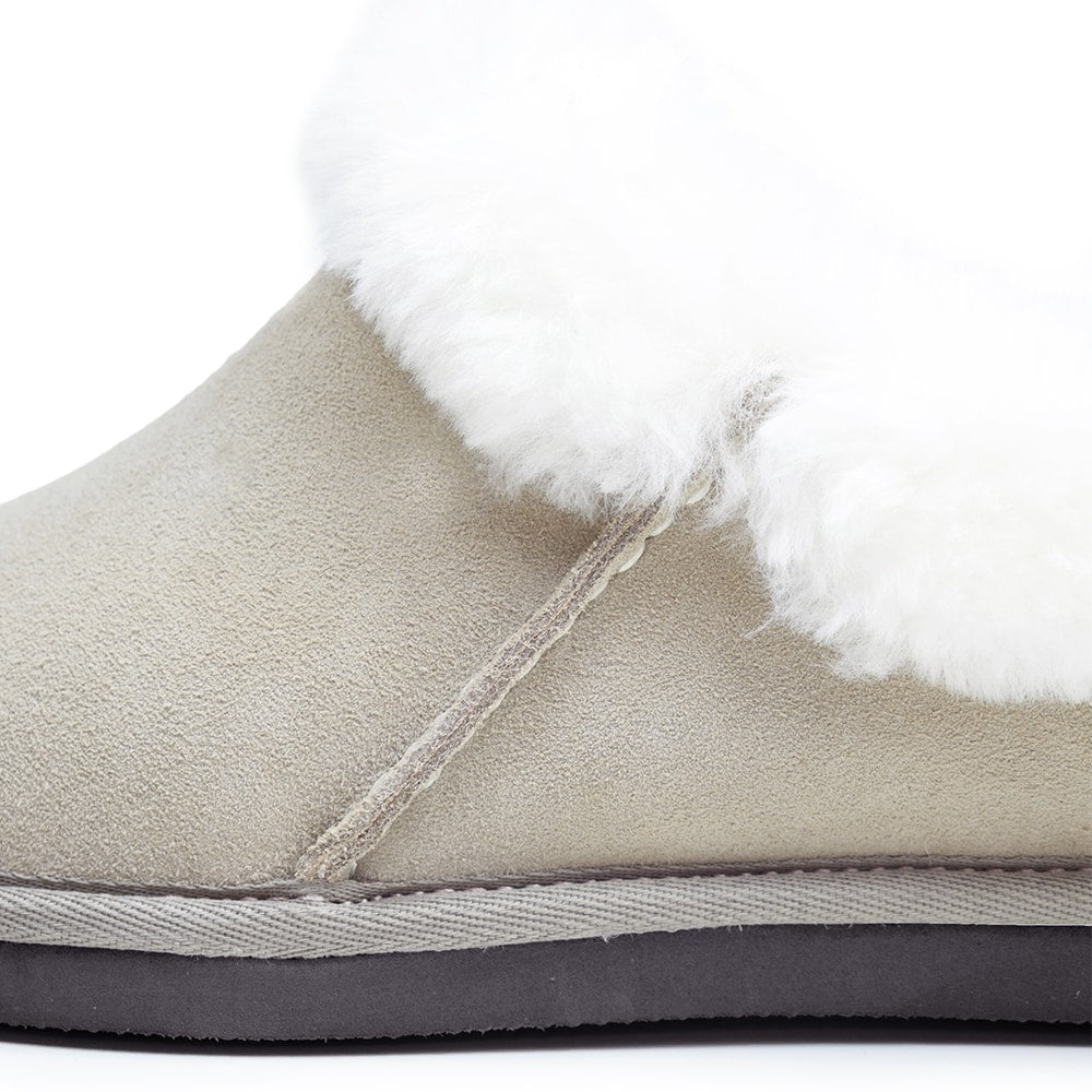 Minfot Fårskinnstofflor Bergen med sula Taupe