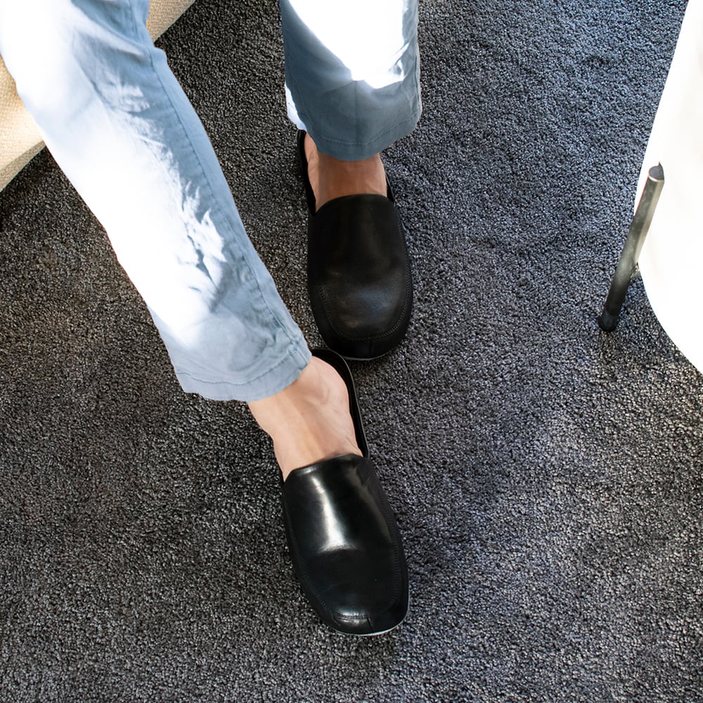 Minfot Herrtofflor Tage Läder Svart