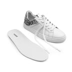 Minfot Comfort Sneakers Dam Skinn Leopard Vit