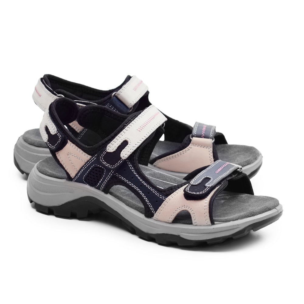 Minfot Sandhamn Sandaler Dam Nubuck Navy Pink