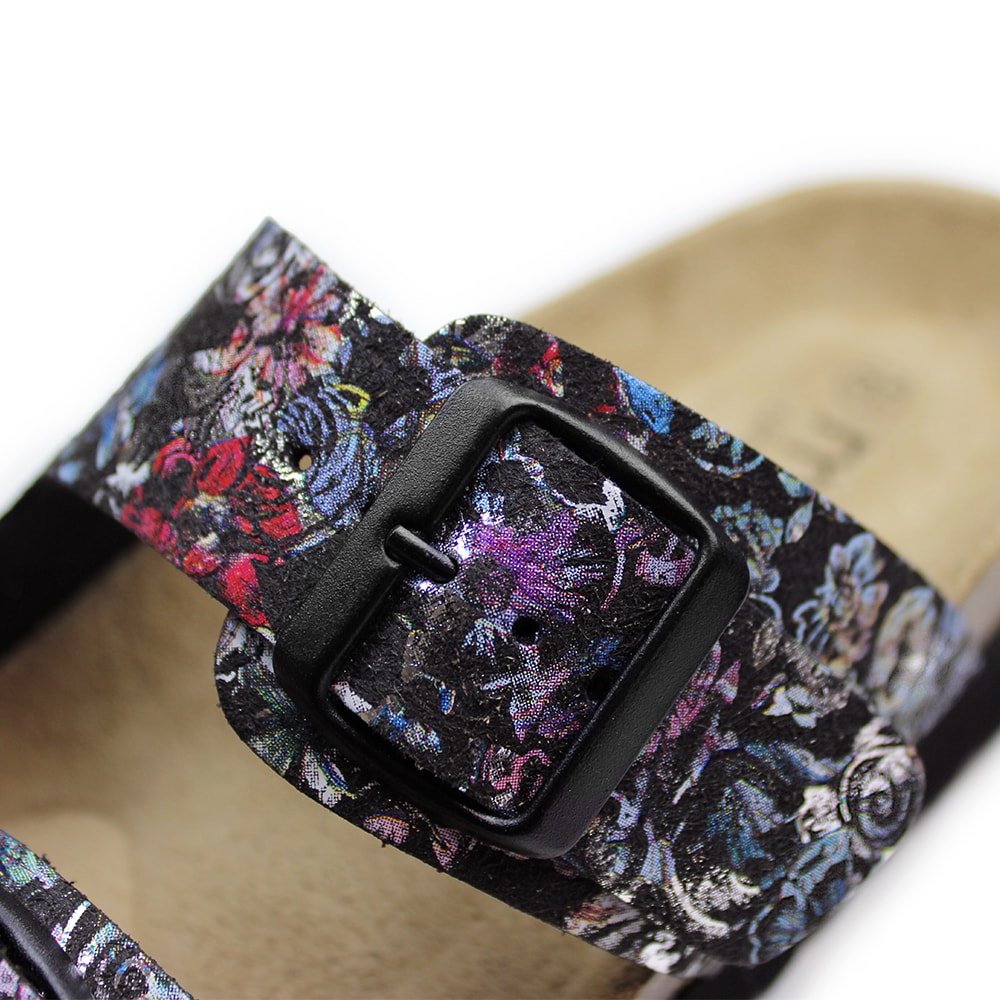 Minfot Sandaler Mjuk Bio Tropical Flowers Svart