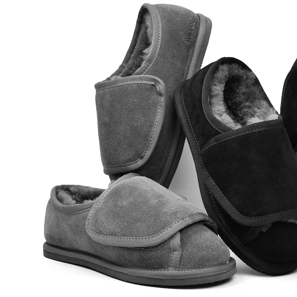 Minfot Fårskinnstofflor Öppningsbar Specialsko Molde Grå