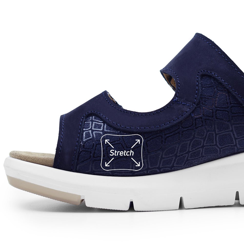Minfot Sandal Komfort Bea Stretch Nubuck Navy