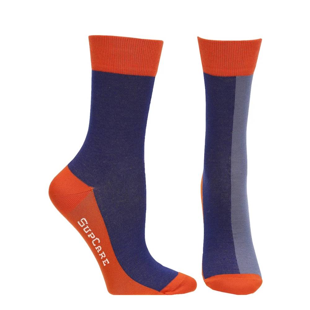 SupCare Ankelstödstrumpor Bambu Blue Orange