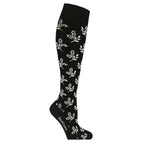 SupCare Stödstrumpor Bambu Black White Flower 1-pack