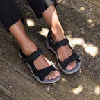 Minfot Sandhamn Sandaler Dam Nubuck Black