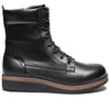 New Feet Linn Breda Boots Snörning Dragkedja Svart