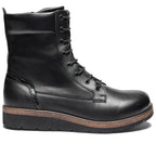 New Feet Linn Breda Boots Snörning Dragkedja Svart