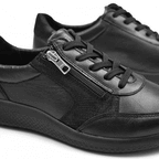 Minfot Way Sneaker Bred Stretch Zip Svart