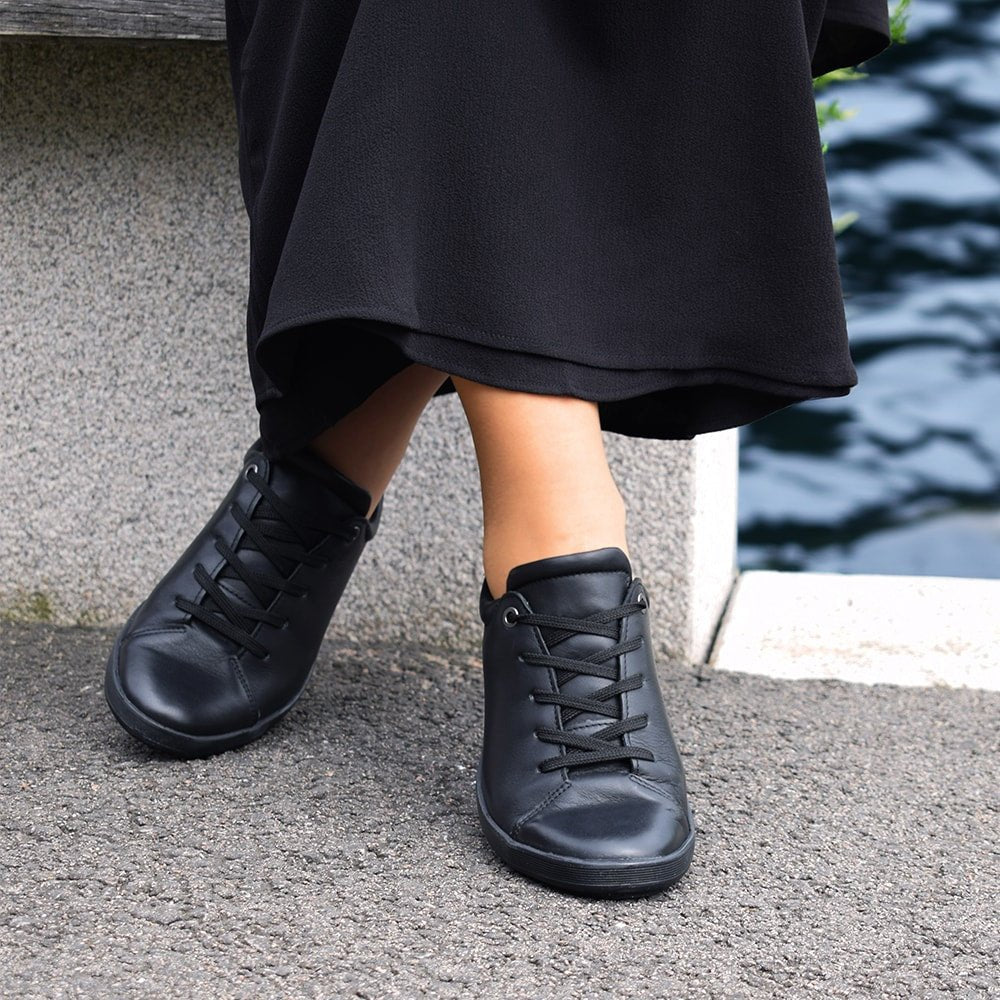 Minfot Aveny Sneaker Dam Skinn Svart