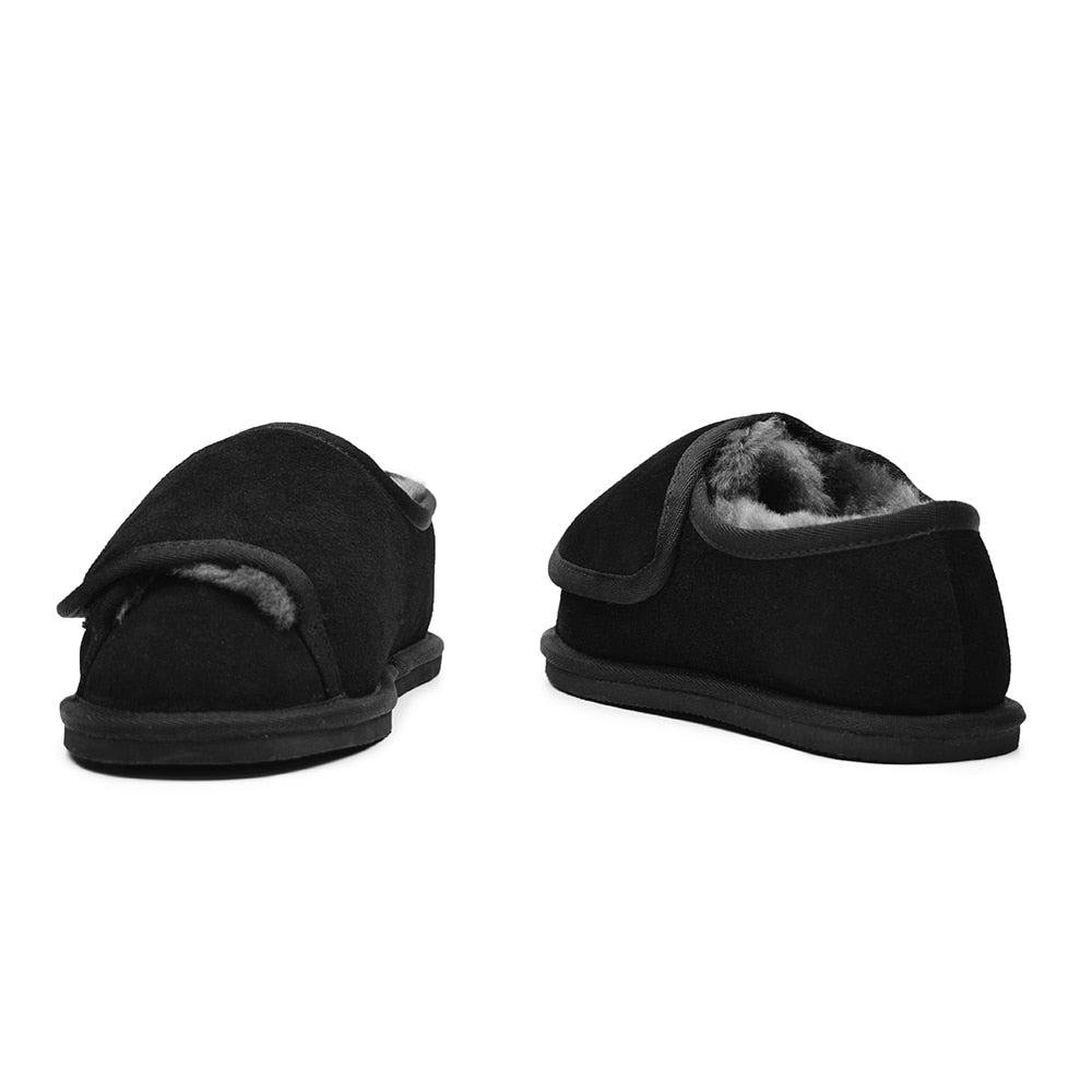 Minfot Fårskinnstofflor Öppningsbar Specialsko Molde Svart