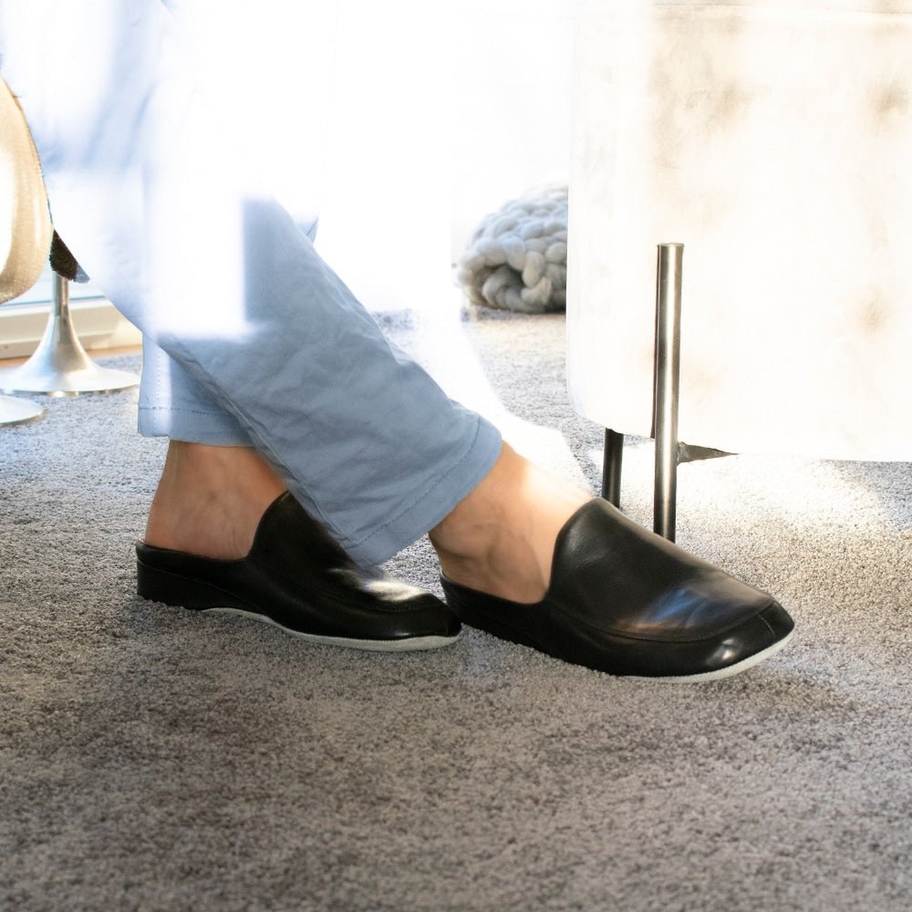 Minfot Herrtofflor Tage Läder Svart