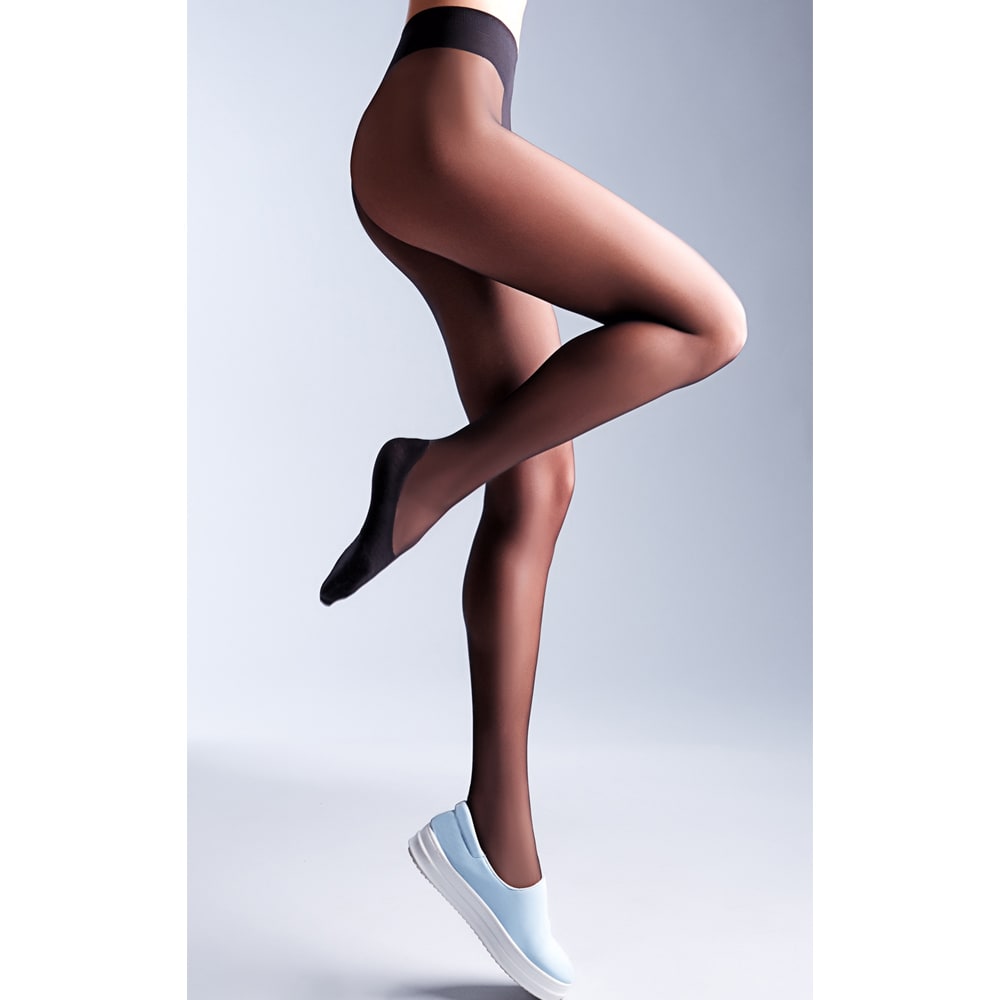 Giulia Footies Nylonstrumpbyxor fot i bomull 20 den Svart