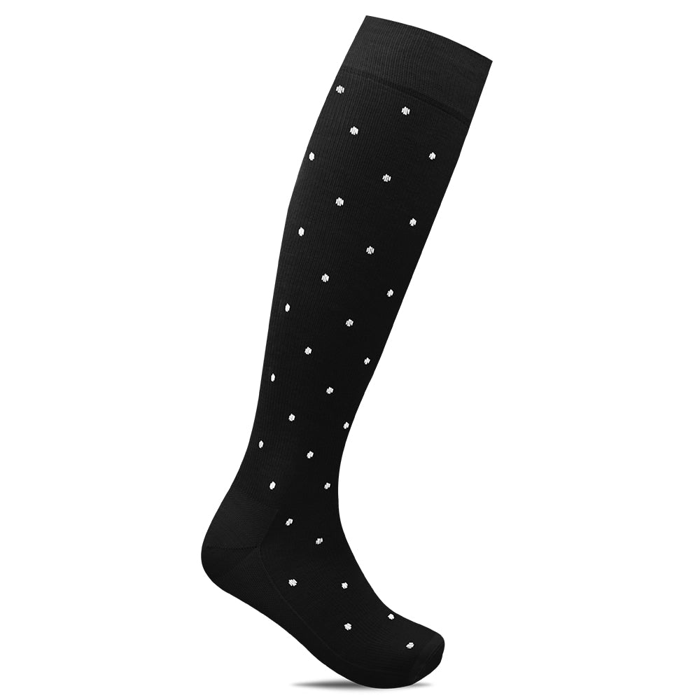 Minfot Stödstrumpor Bambu Prickig Svart 1-pack