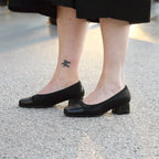 Minfot Irma Dam Finskor med Klack Stretch Svart