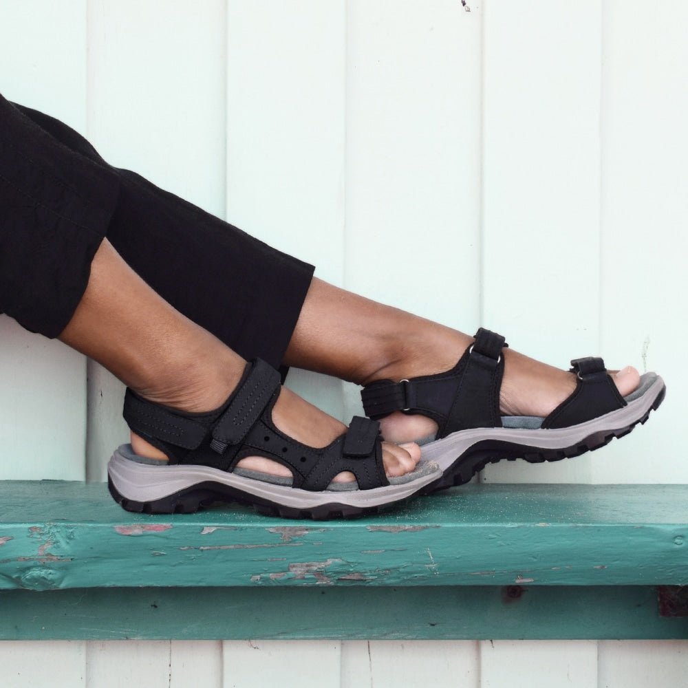 Minfot Sandhamn Sandaler Dam Nubuck Black