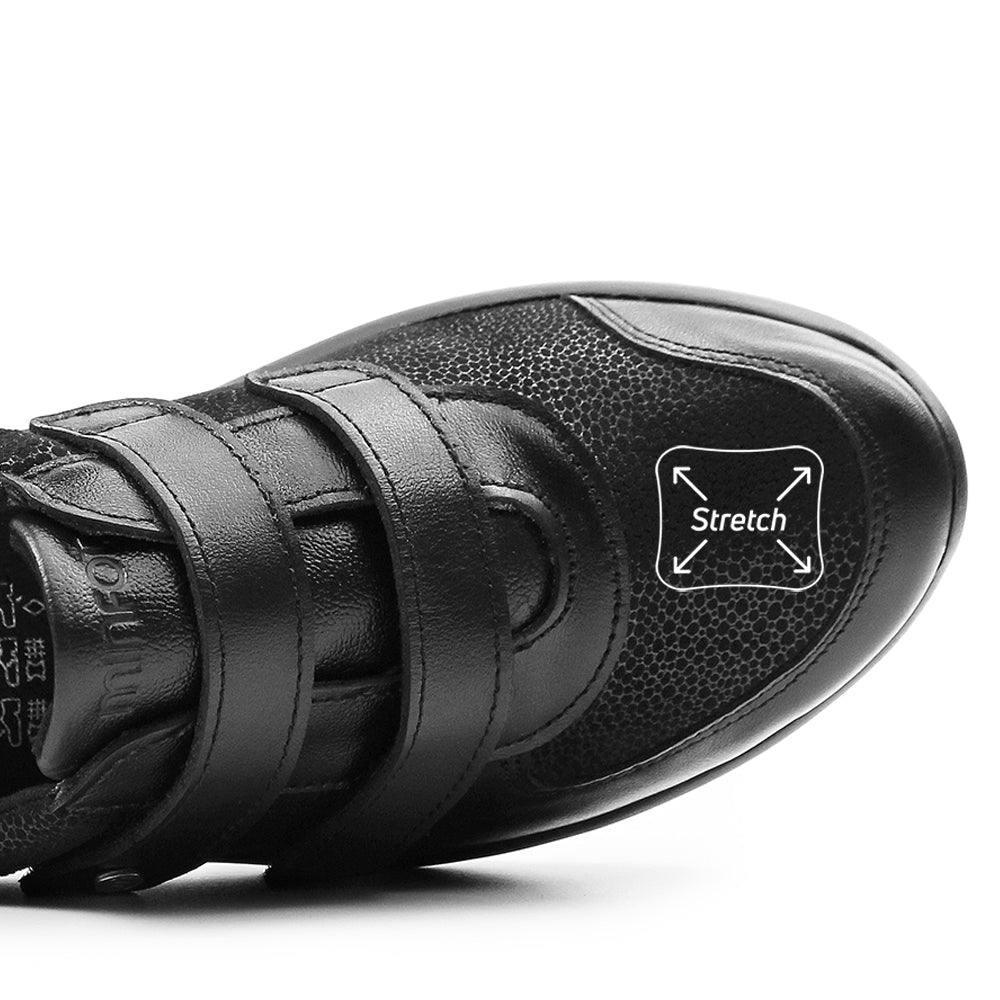 Minfot Way Sneaker Bred Stretch med kardborre Svart