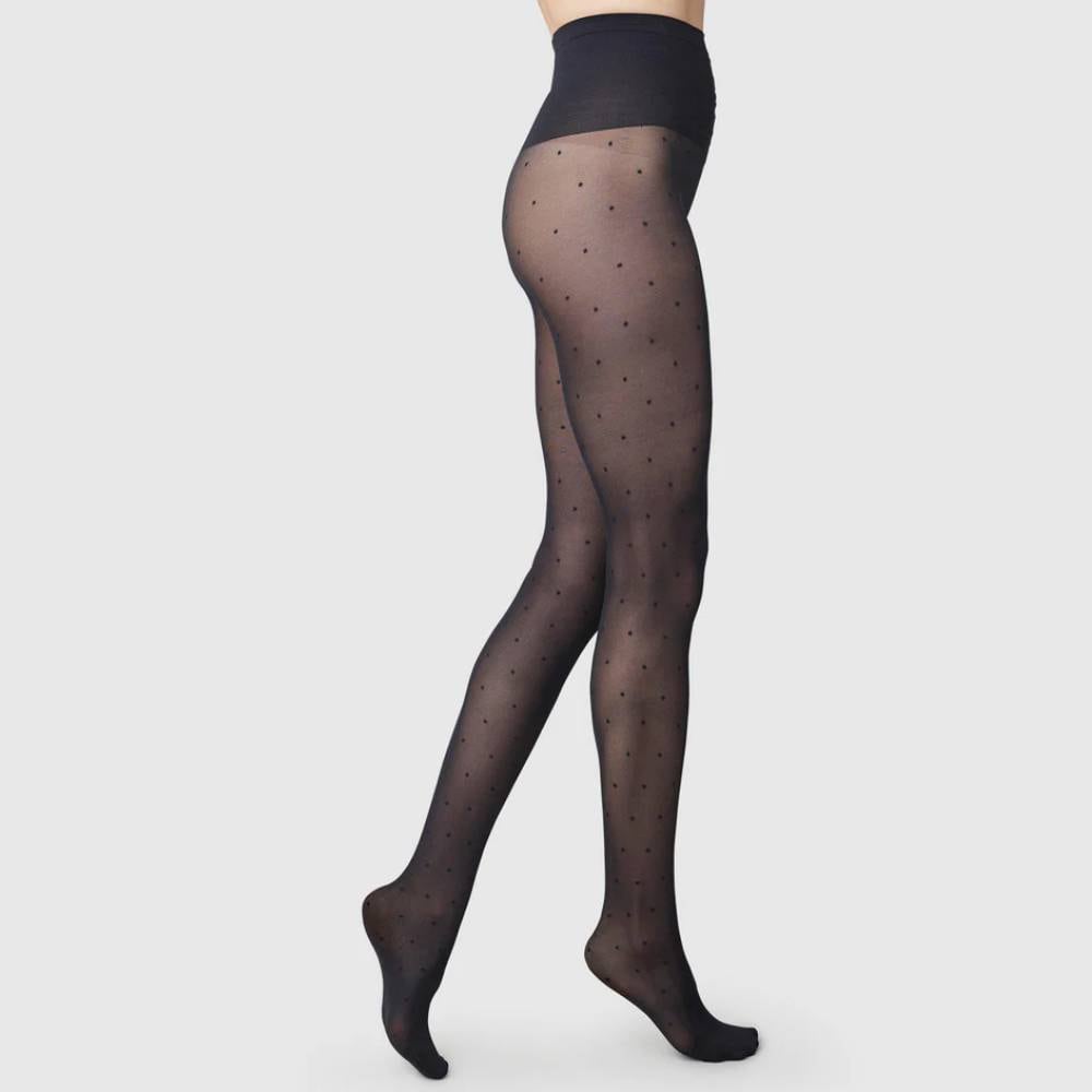 Swedish Stockings Strumpbyxor Doris Dots Prickig 40 DEN Svart