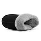 Minfot Lampaannahkatossut Slip on Duved pohjalla Musta