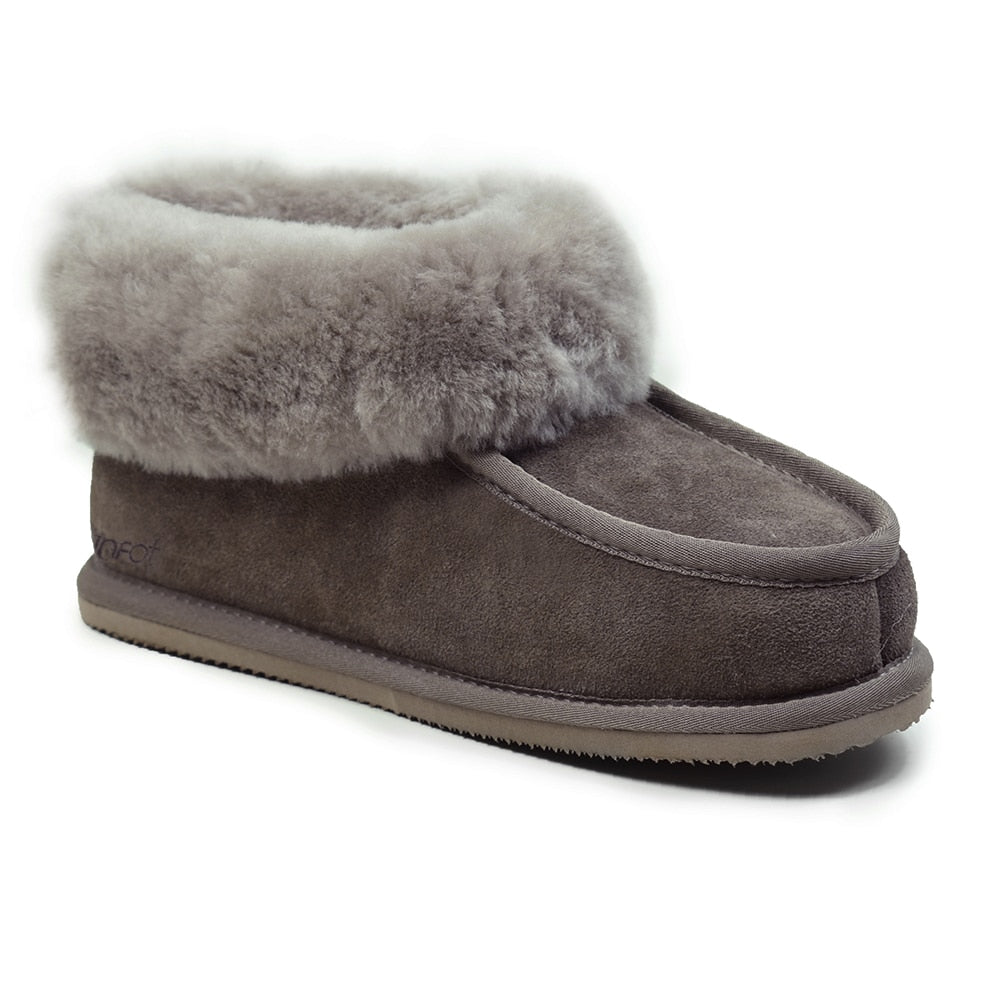 Minfot Fårskinnstofflor Koster med sula Stone