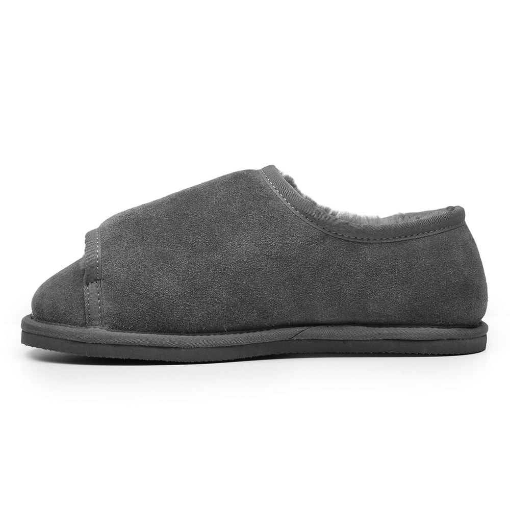 Minfot Fårskinnstofflor Öppningsbar Specialsko Molde Grå