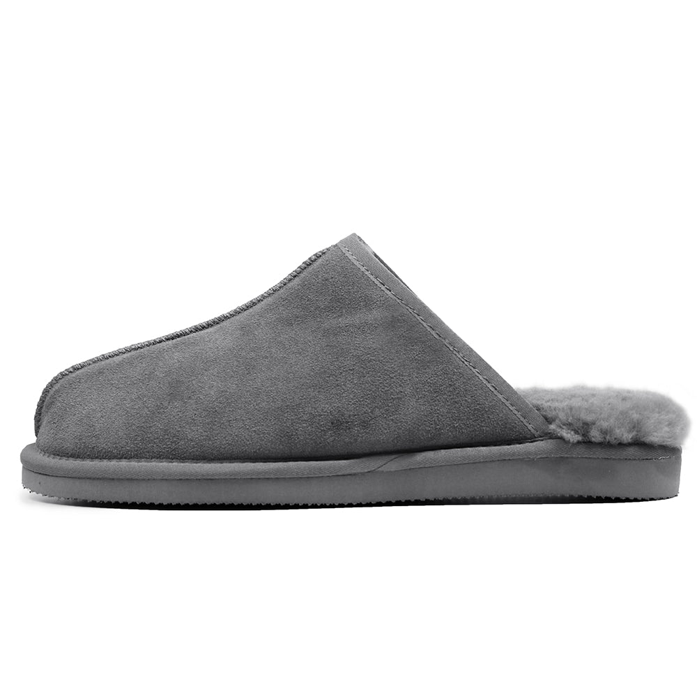 Minfot Fårskinnstofflor Slip-on Orust med sula Grå