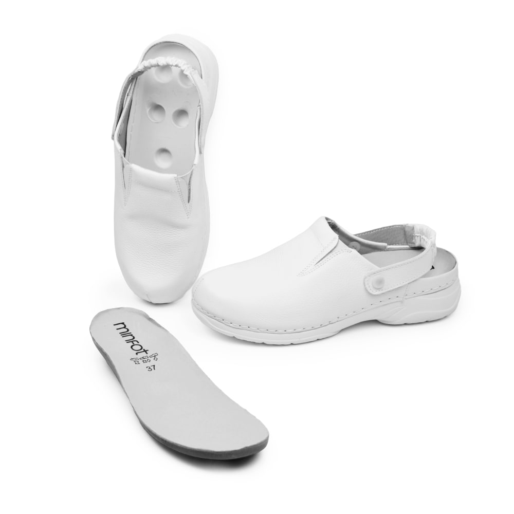 Minfot Arbetsskor Mjuk Toffel Vit