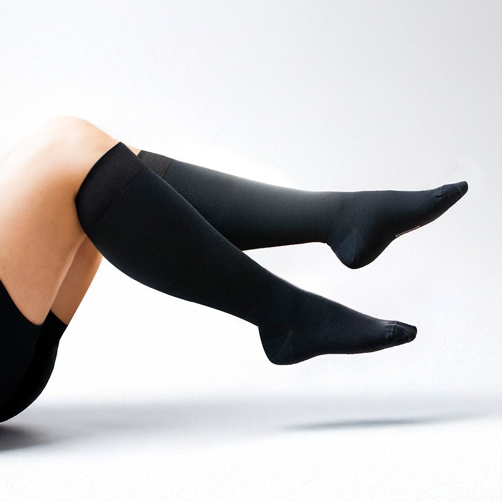 Minfot Stödstrumpor Breda Merinoull Svart 1-pack