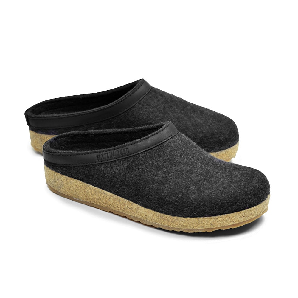 Haflinger Ulltofflor Grizzly Mörkgrå