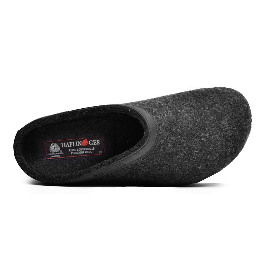 Haflinger Ulltofflor Grizzly Mörkgrå