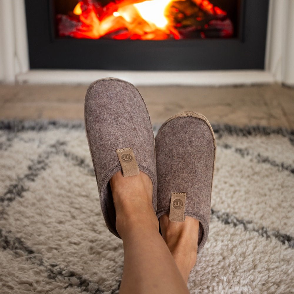 Minfot Cabin Tofflor Unisex Ull Brun