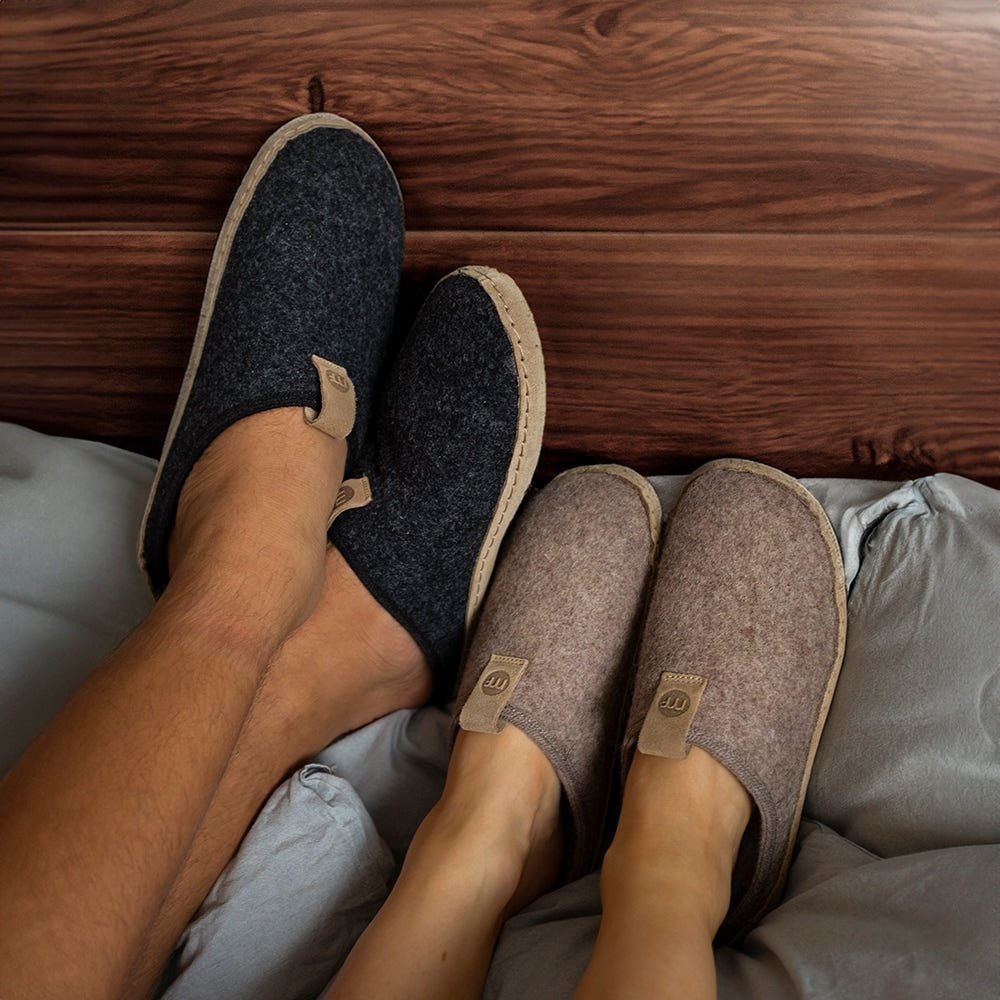 Minfot Cabin Tofflor Unisex Ull Brun