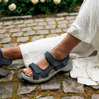 Minfot Sandhamn Sandaler Dam Nubuck Navy