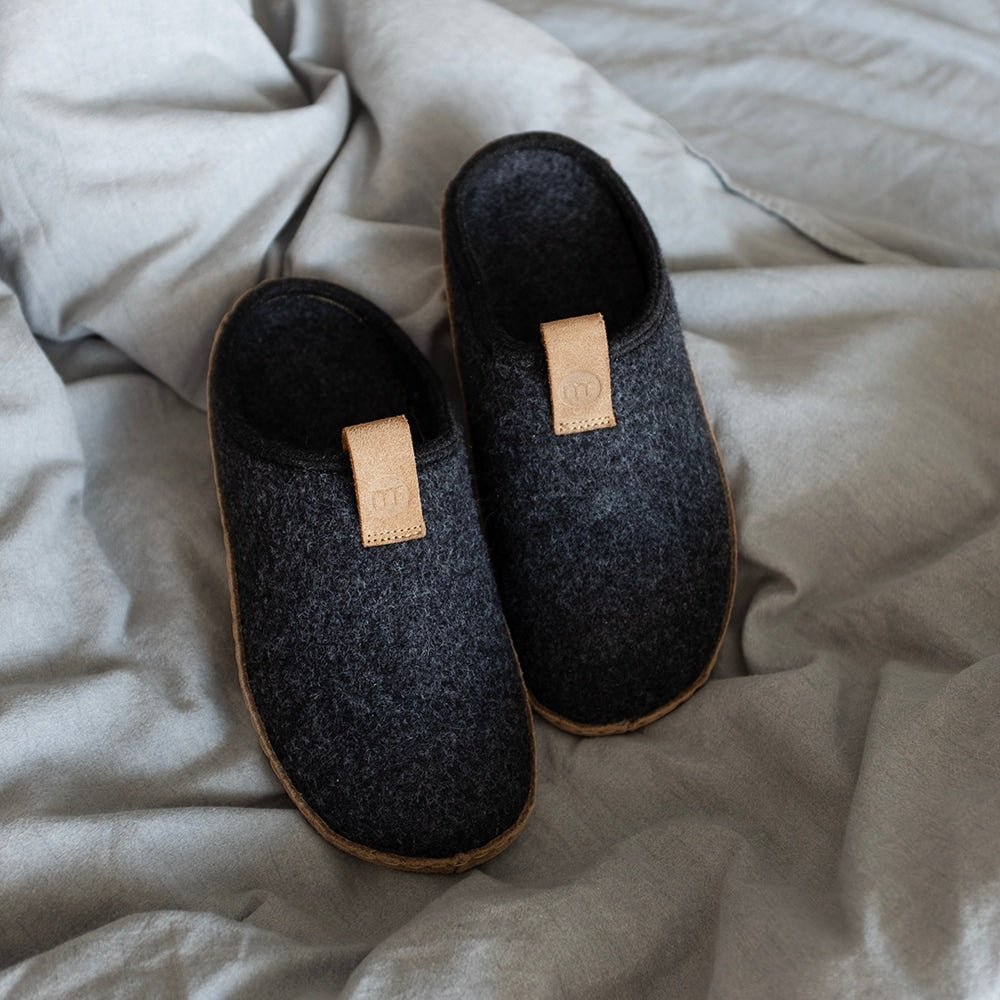 Minfot Cabin Tofflor Unisex Ull Grå